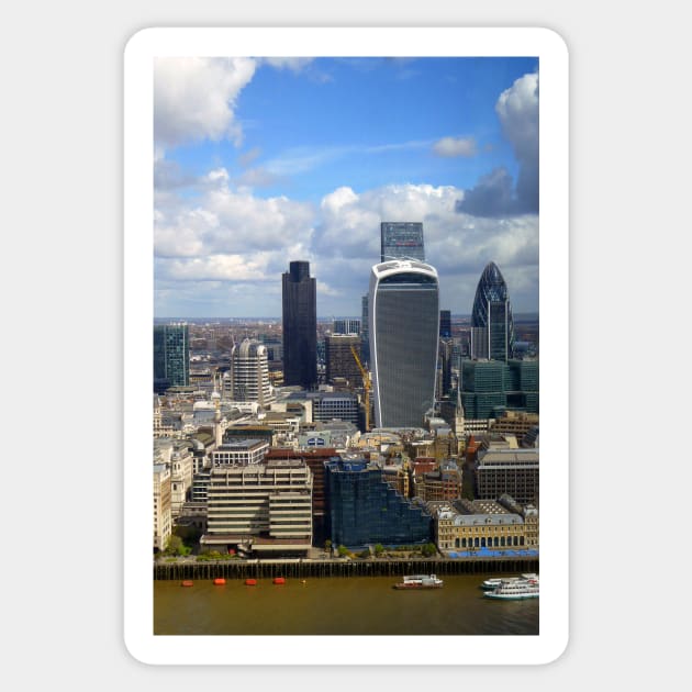 London City Skyline Cityscape England Sticker by AndyEvansPhotos